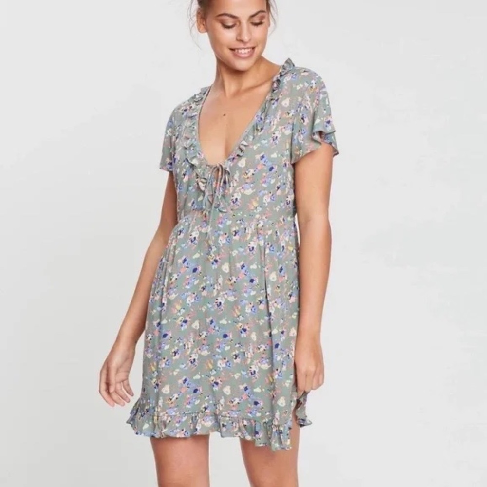 Auguste the Label Viola Allure Green floral Mini Dress - Size US6